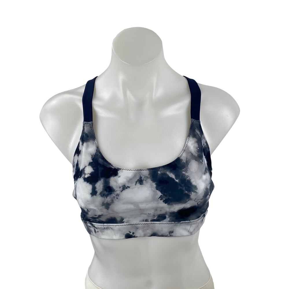 SoulCycle Blue Tie Dye Crossback Yoga Workout Athletic Sports Bra Crop Top Sz S